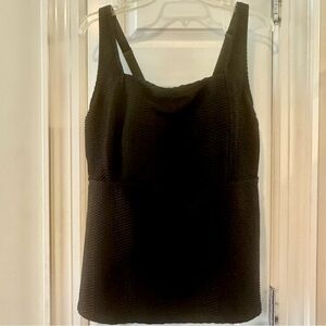 Lands End black, textured tankini underwire top, size 22W